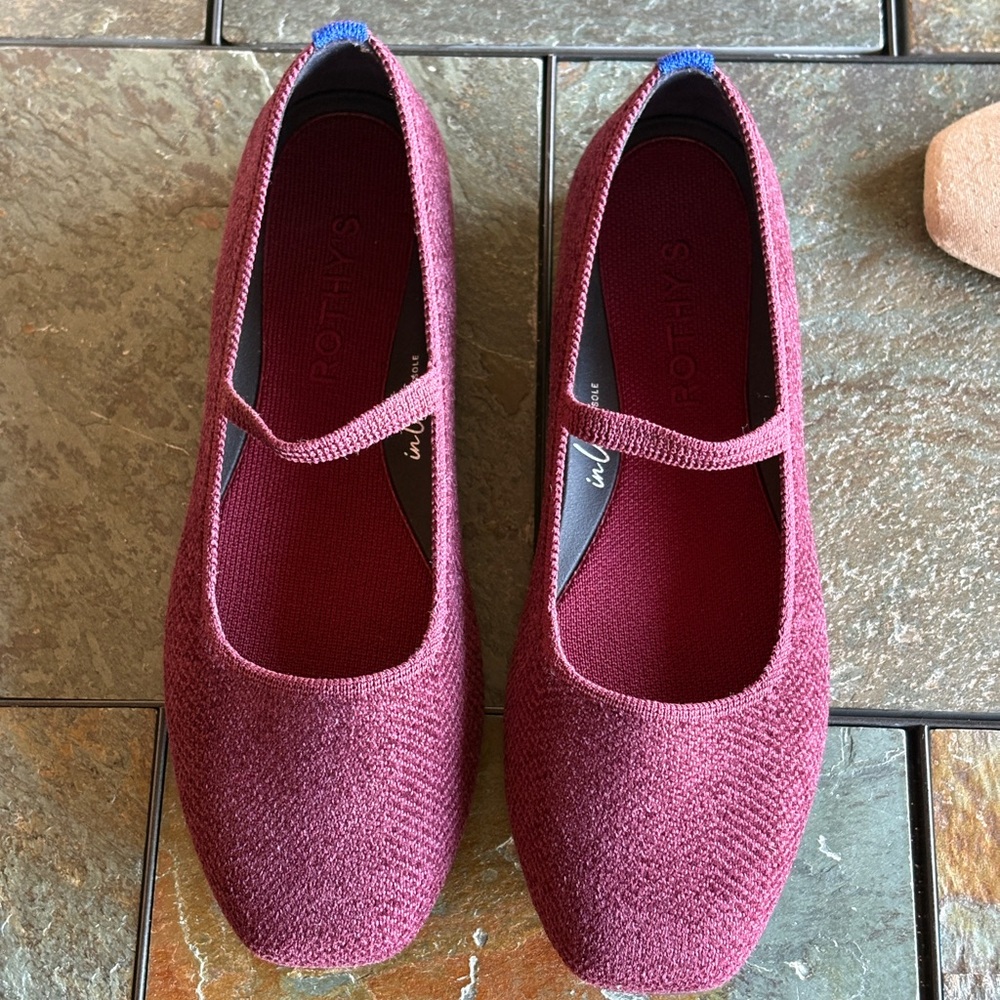 Rothy's Women's Wine Knit Mary Jane Flats